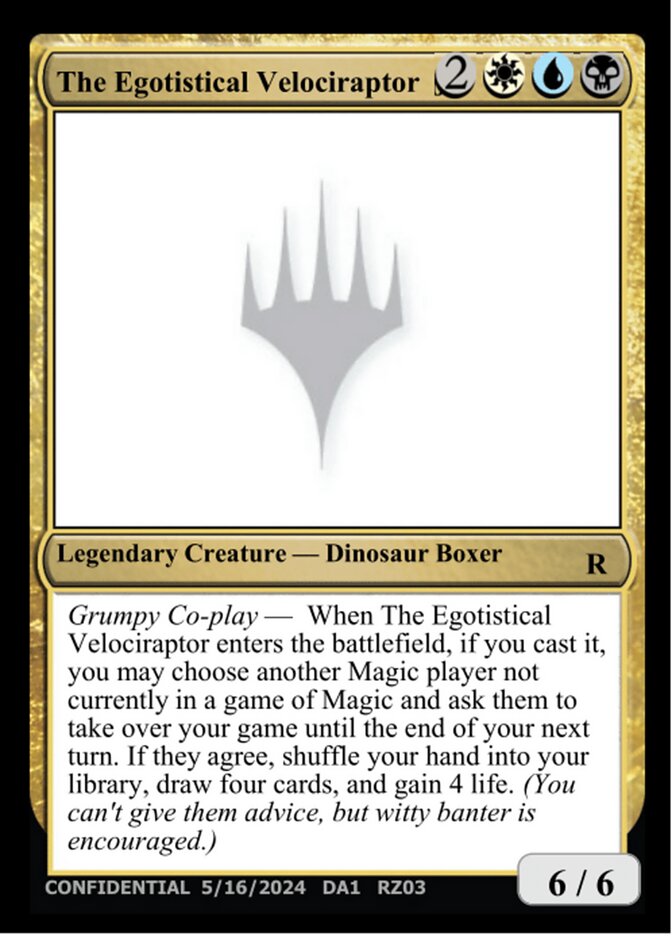 The Egotistical Velociraptor — Unknown Event (UNK) #RZ03b